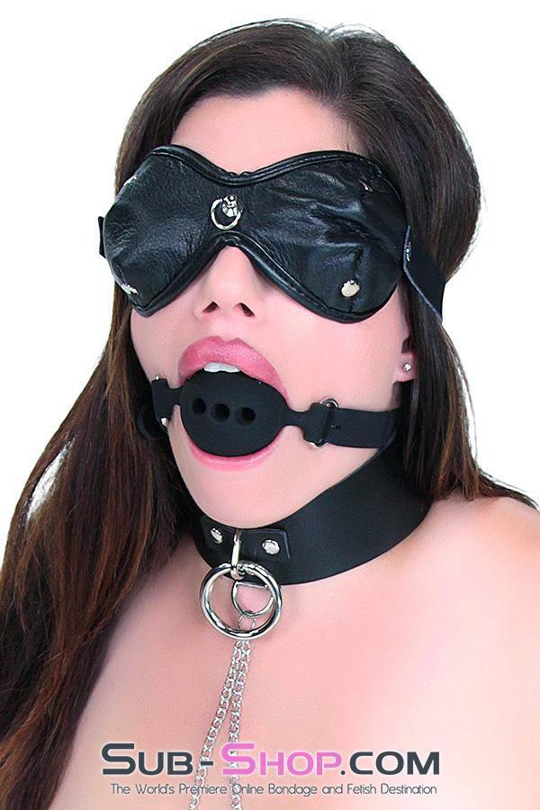 2555M Lead Me Into Temptation Leather Blindfold with Kitten Post Hardware - Image 15
