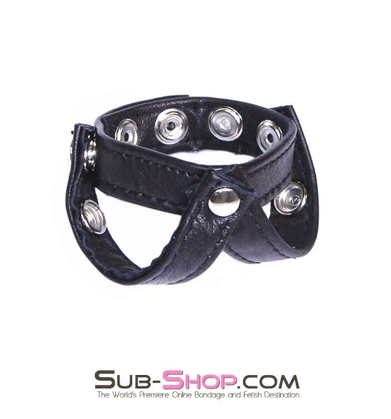8853HS Leather Y-Style Cock & Ball Separator Strap