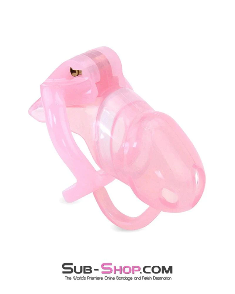 1359AR      Little Sissy Cock Blocker Silicone Locking Male Chastity with Ball Divider - Image 2