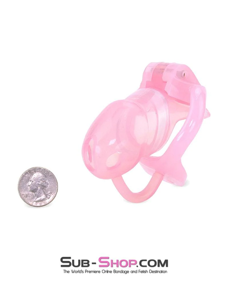 1359AR      Little Sissy Cock Blocker Silicone Locking Male Chastity with Ball Divider - Image 4