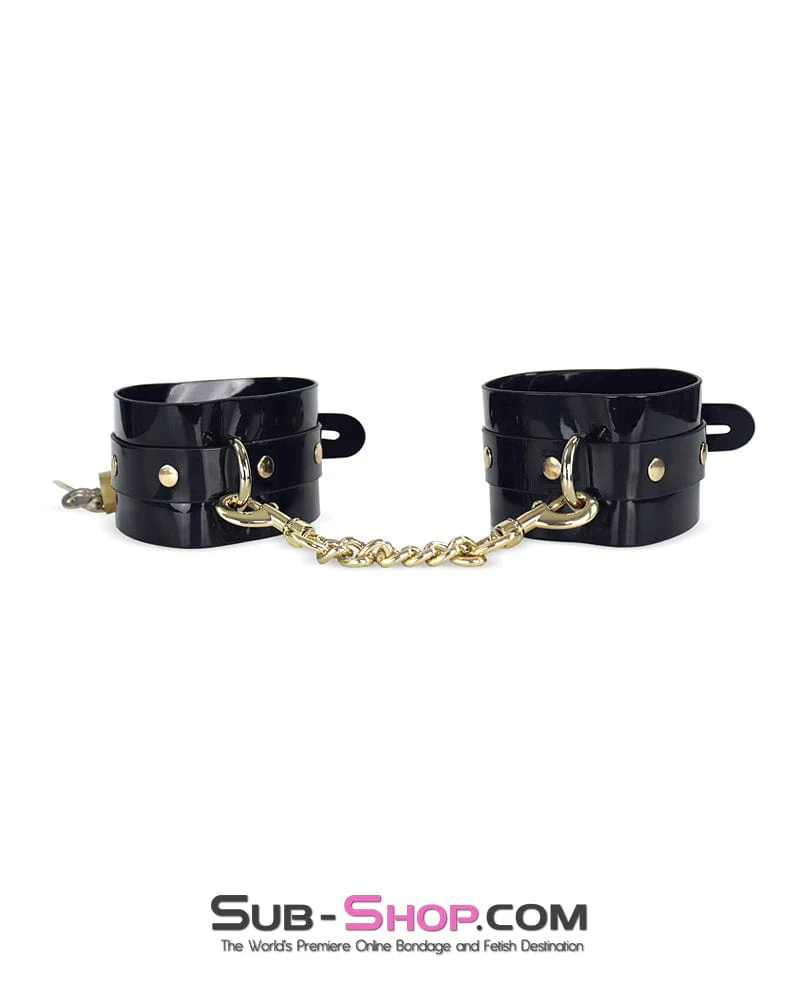 1343DL Locking Patent Wrist or Ankle Bondage Cuffs - Image 4