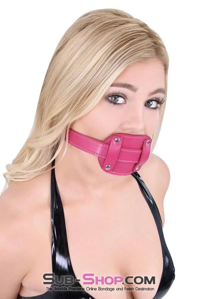 9053DL Locking Rubber Sex Bomb Pink Penis Gag - Image 17