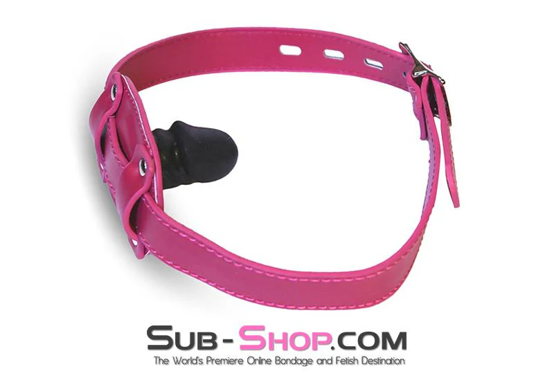 9053DL Locking Rubber Sex Bomb Pink Penis Gag - Image 26