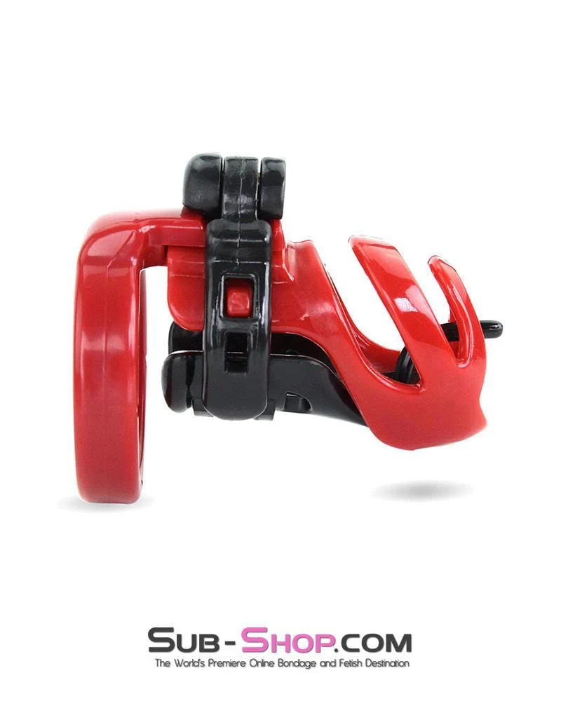 9059AE      Long Knight High Security Hinged Locking Male Chastity Device - Image 6