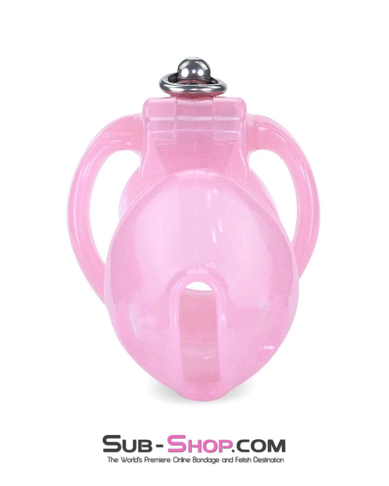 7186M Long Pink Cock Cage with Lead Ring and Large Cock Cuff Ring - Image 7