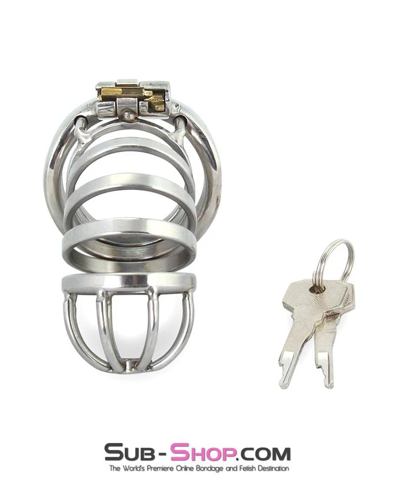 0900RS Mini Manhood Tease and Torment High Security Steel Locking Male Chastity Device - Image 6