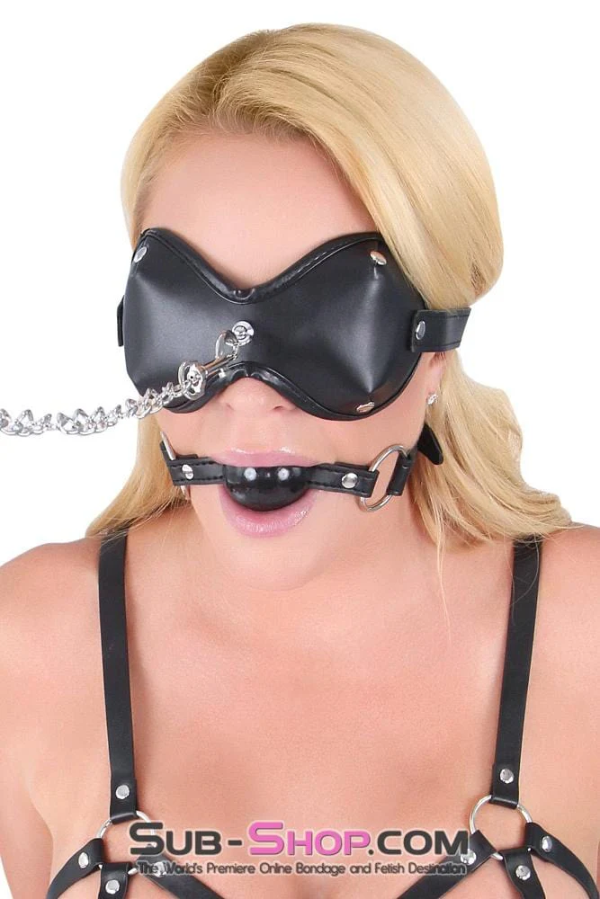 2520LT MMMPHH Black Locking Leatherette Small Ballgag - Image 7