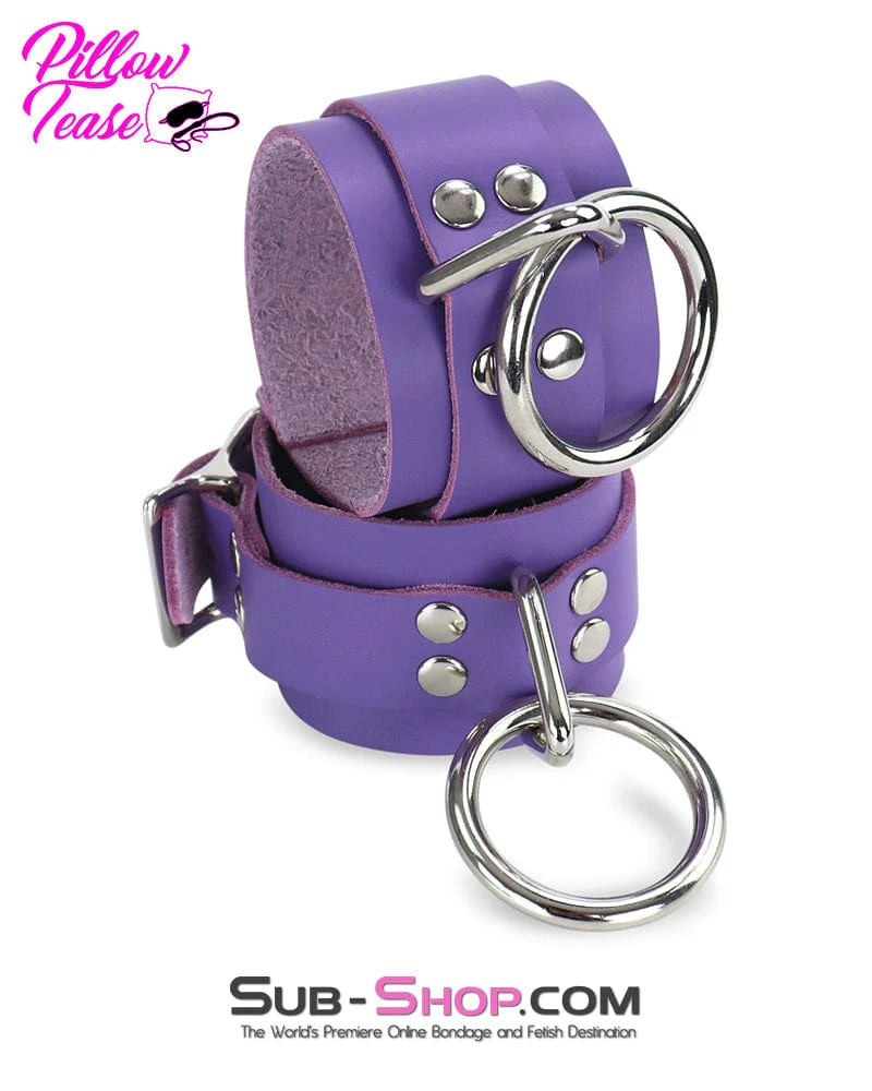 0467A My Obsession Leather Bondage Wrist Cuffs - Image 2