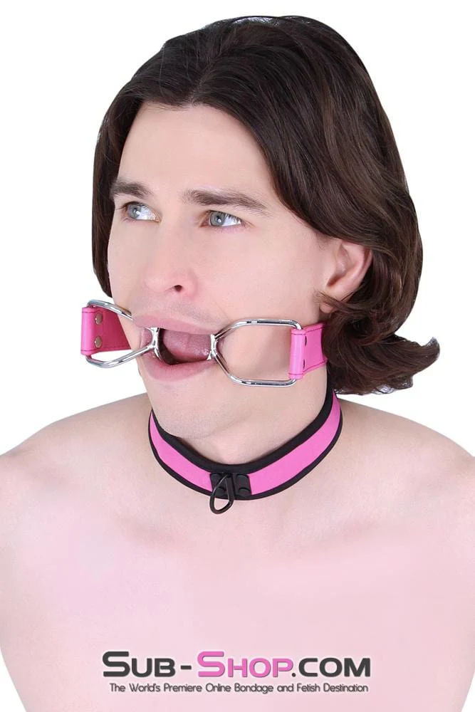 8912MQ Open Wide My Pretty Hot Pink Open Mouth Ring Gag - Image 7