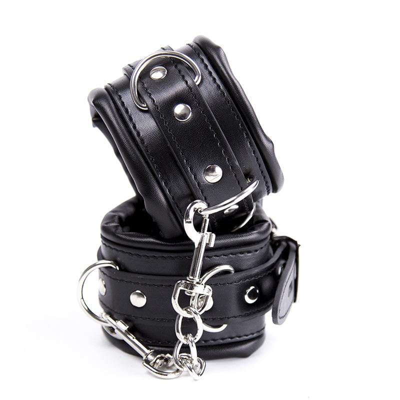 2476MQ      Padded Lined Locking Black Wrist Cuffs - MEGA Deal - Image 7