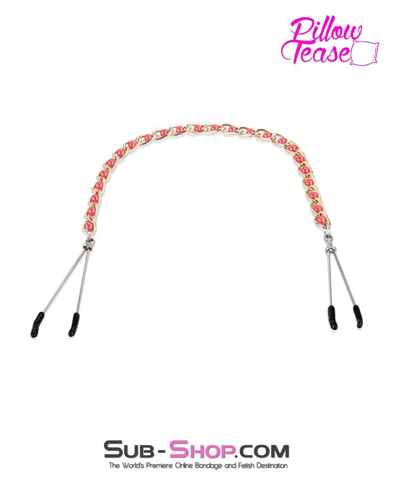 1488RS      Pink Beaded Gold Standard Beaded Jewel Tweezer Clamps - Image 4
