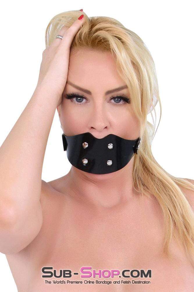 2441A-SIS Pretty Domme Sissy Locking Rubber Penis Panel Gag, Small Rubber Penis Gag - Image 14