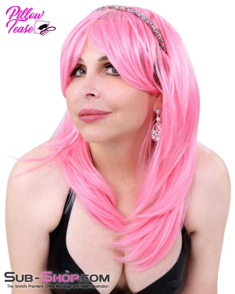 9966AE Pretty in Pink 24" Long Sexy Roleplay Wig - Image 7