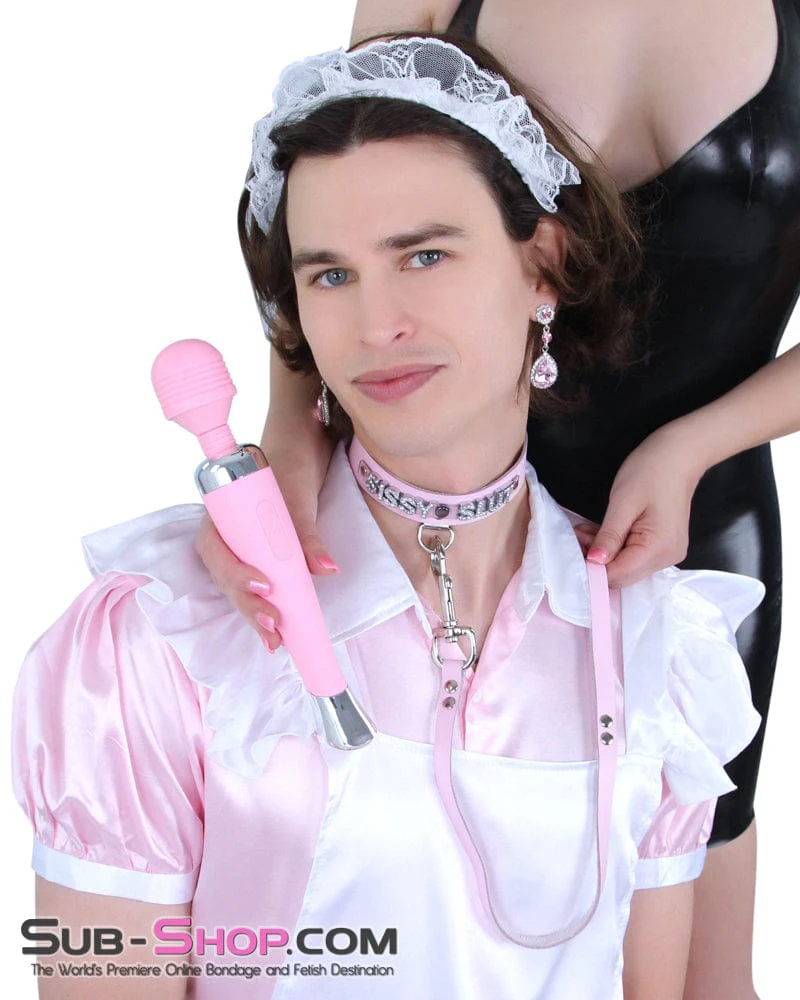 1674A-SIS Pretty Sissy Boi Princess Mistress Pink Leather Bondage Lead - Image 10