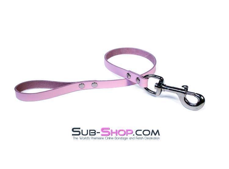1674A-SIS Pretty Sissy Boi Princess Mistress Pink Leather Bondage Lead - Image 5