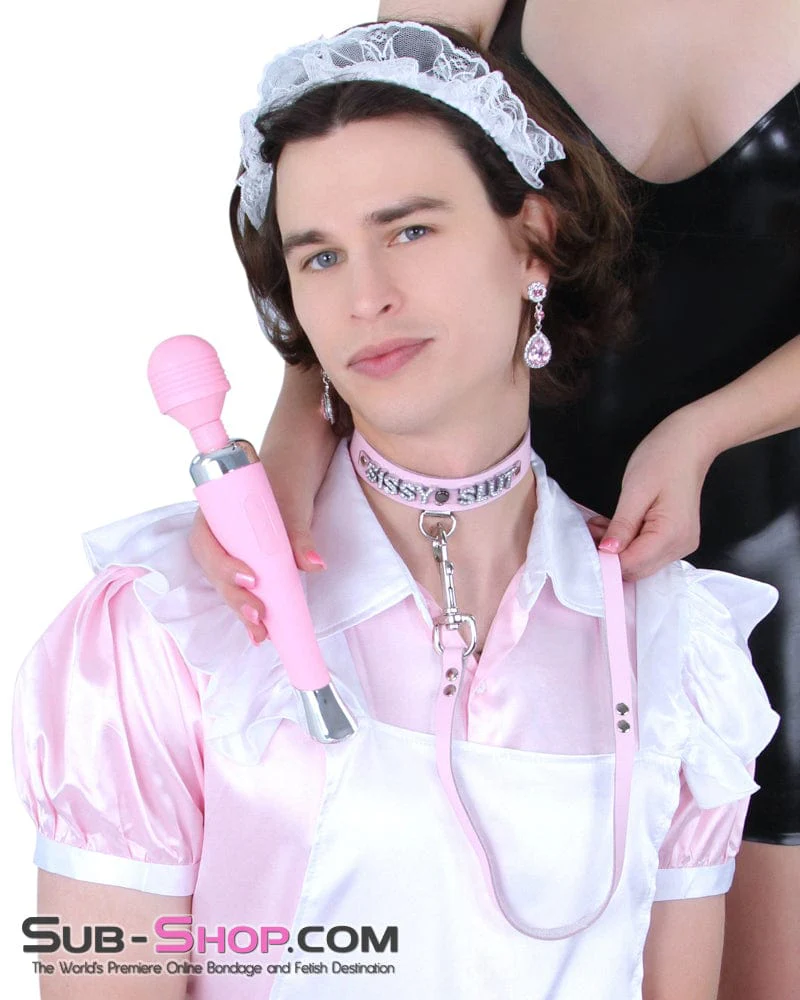 1674A-SIS Pretty Sissy Boi Princess Mistress Pink Leather Bondage Lead - Image 8