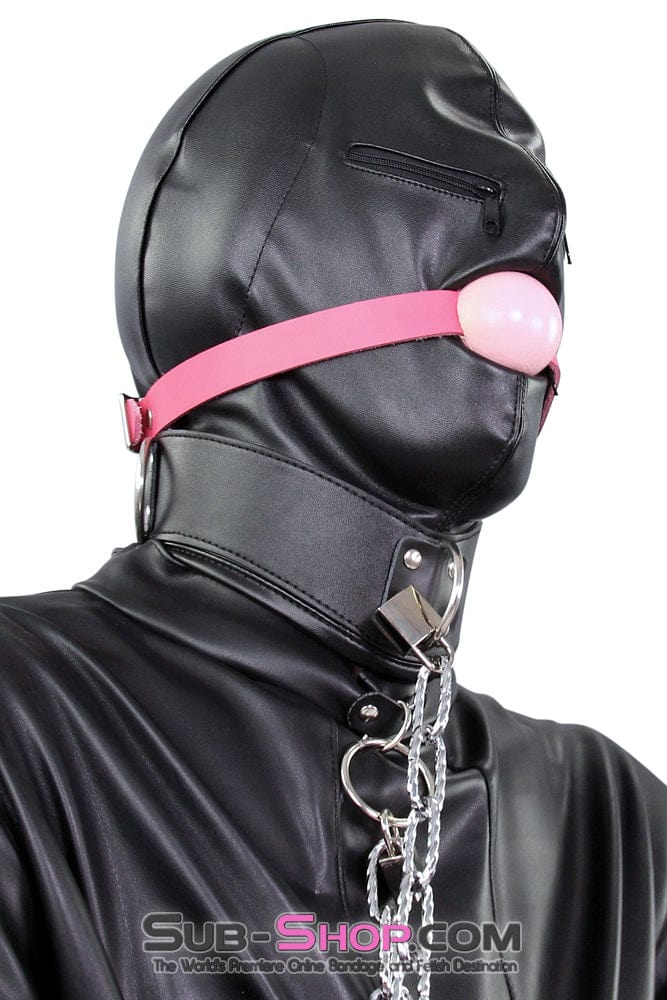 2286ZG-SIS      Pretty Sissy Gurl Sensory Deprivation Zippered Eyes and Mouth Hood BDSM Mistress for Hire with Ear Pads - Image 8
