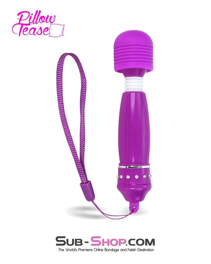 7079S      Purple Jeweled Travel Mini Vibrating Wand - LAST CHANCE - Final Closeout! - Image 2