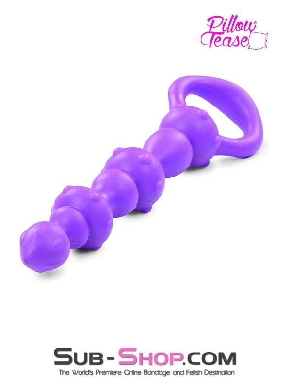1457A      Purple Silicone Anal Massager with Pull Ring - LAST CHANCE - Final Closeout! - Image 2