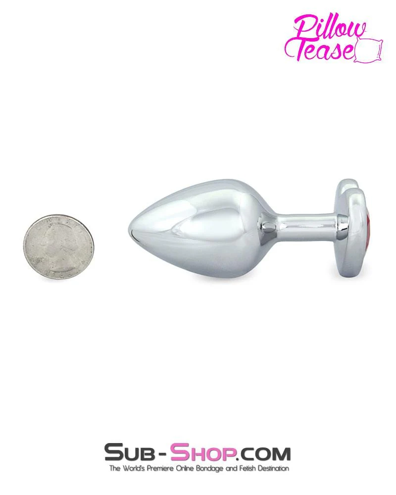 5720M      Red Heart Jeweled Stainless Steel Medium Butt Plug 🔥 FINAL CLEARANCE – Last Chance! - Image 5