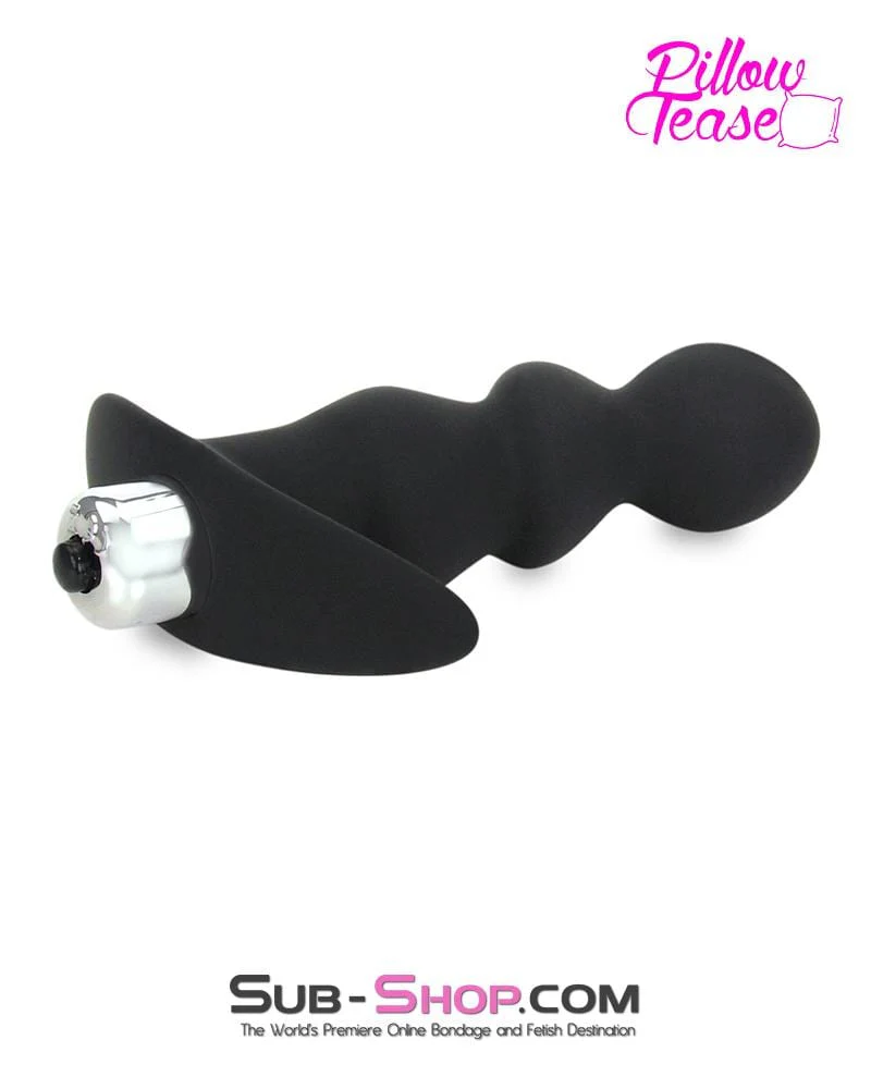 0311E      Rippled Vibrating Silicone Prostate P-Spot Anal Plug - Image 3