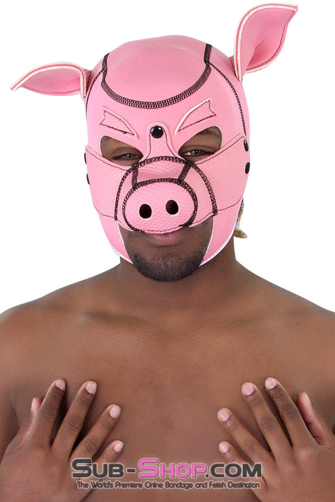 7784M      Serve Me Pig Bondage Hood with Snap Off Nose - Image 2