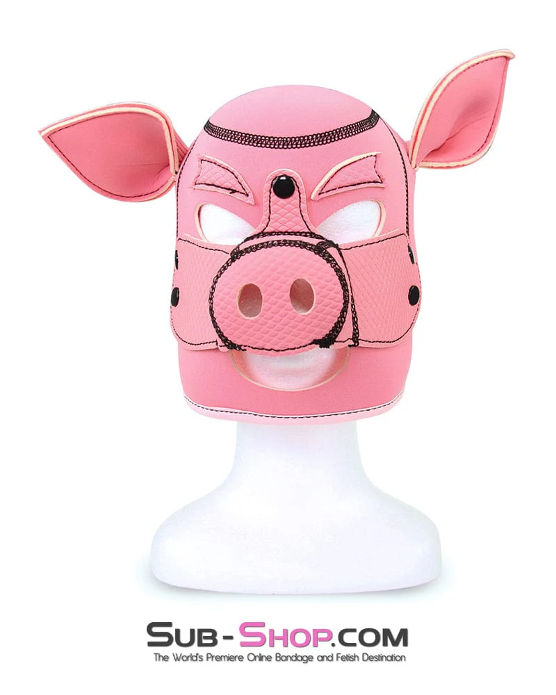 7784M      Serve Me Pig Bondage Hood with Snap Off Nose - Image 3