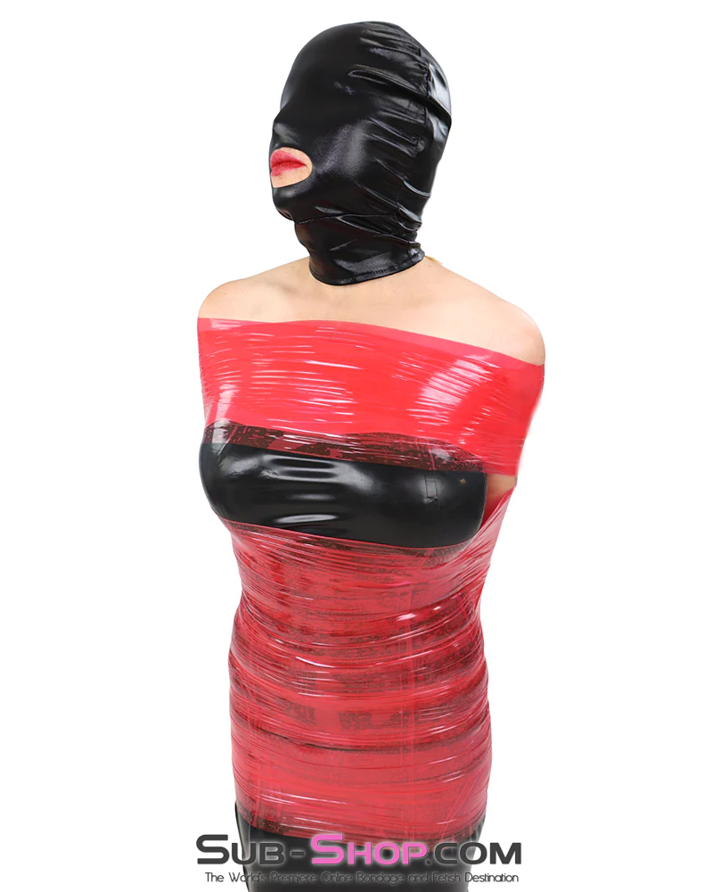 1421LB Shiny Black Spandex Hood - Open Mouth, Full Face Coverage - Image 5