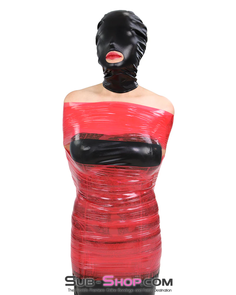 1421LB Shiny Black Spandex Hood - Open Mouth, Full Face Coverage - Image 3