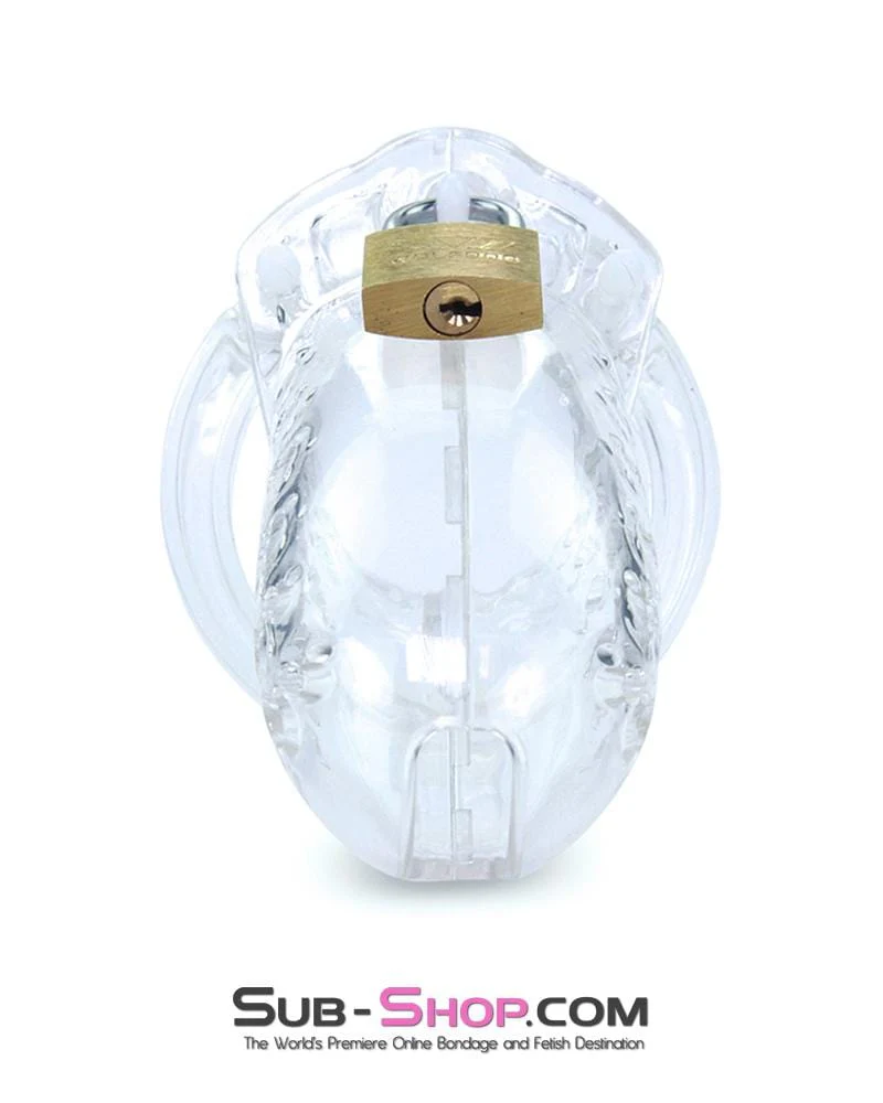 1623AR      Short Stockade Clear Cage Male Chastity Device - Image 2