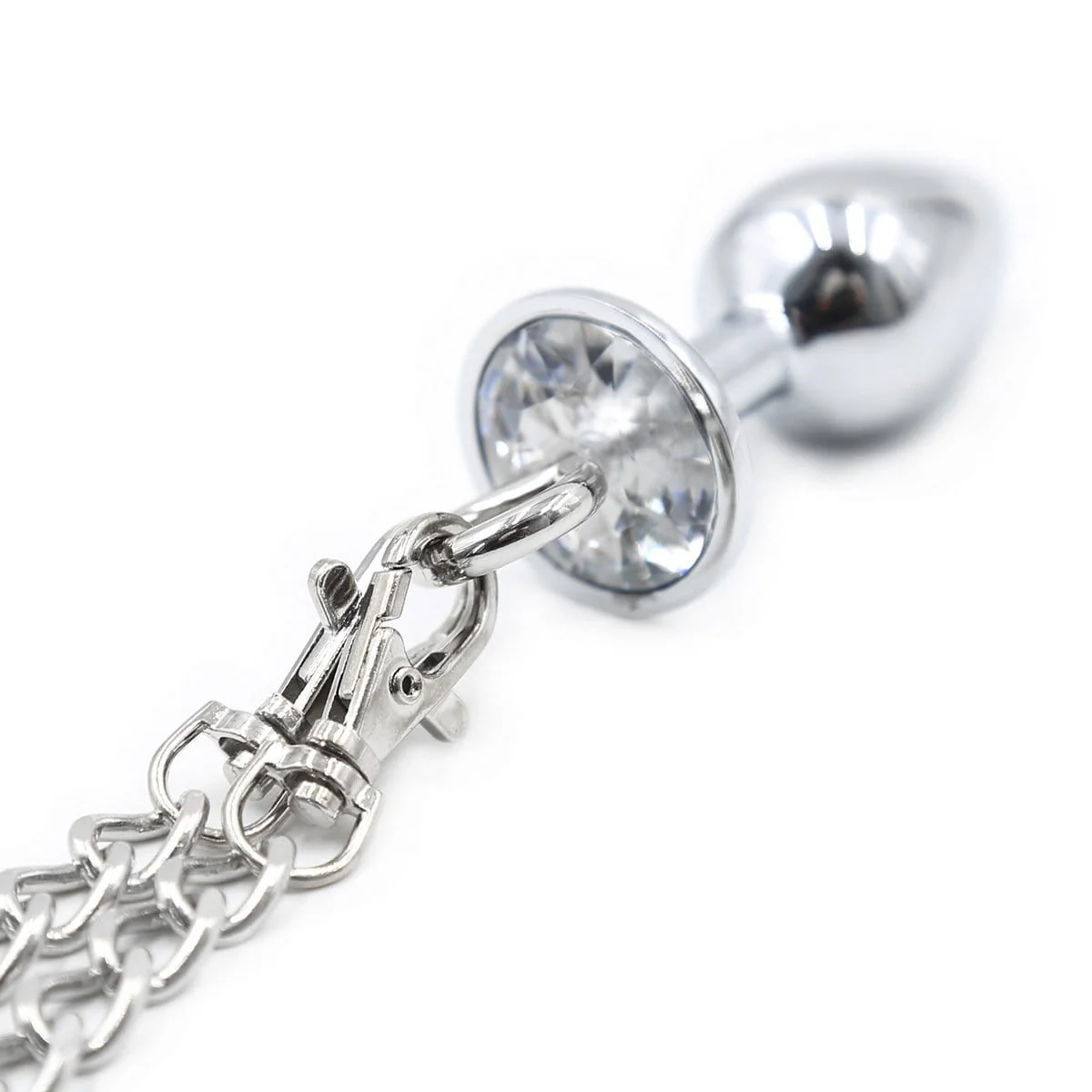 1714MQ-SIS Handcuffs Attached to Crystal Base Butt Plug Set - Image 2