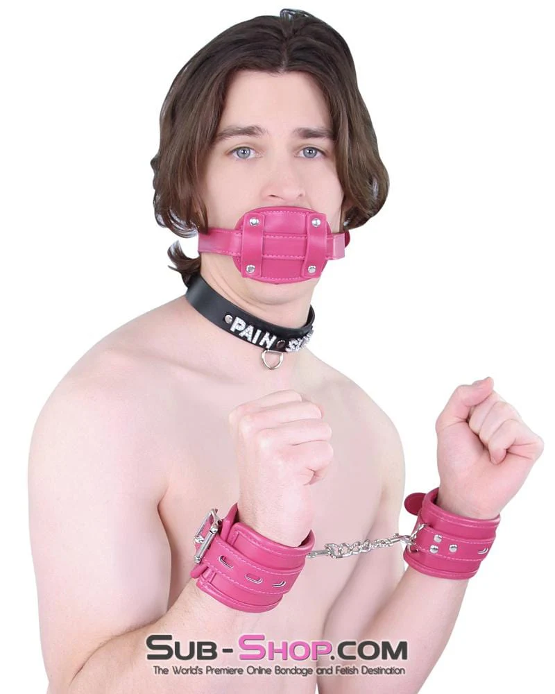 9054DL-SIS      Sissy Boi Deep Throat Sex Bomb Cross-Dressing Sissy Pink Locking 4" Long Rubber Penis Gag - Image 11