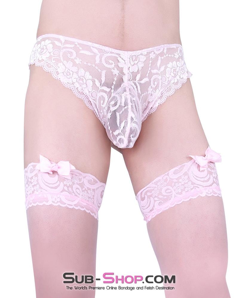 7083AE Sissy Boi Pink Dungeon Mistress Pouch Man Panties - Image 5