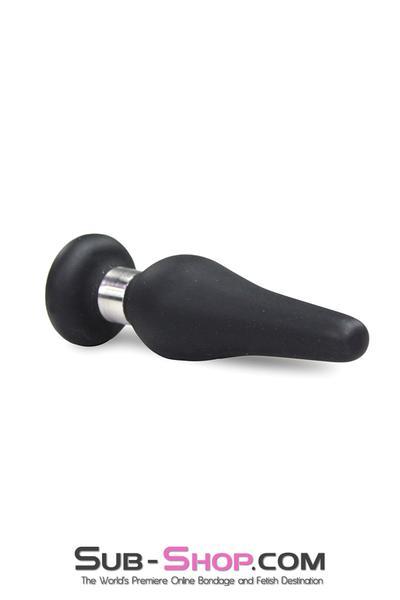1813M-SIS      Sissy Bondage Toy Medium Black Flare Silicone Anal Plug - Image 3