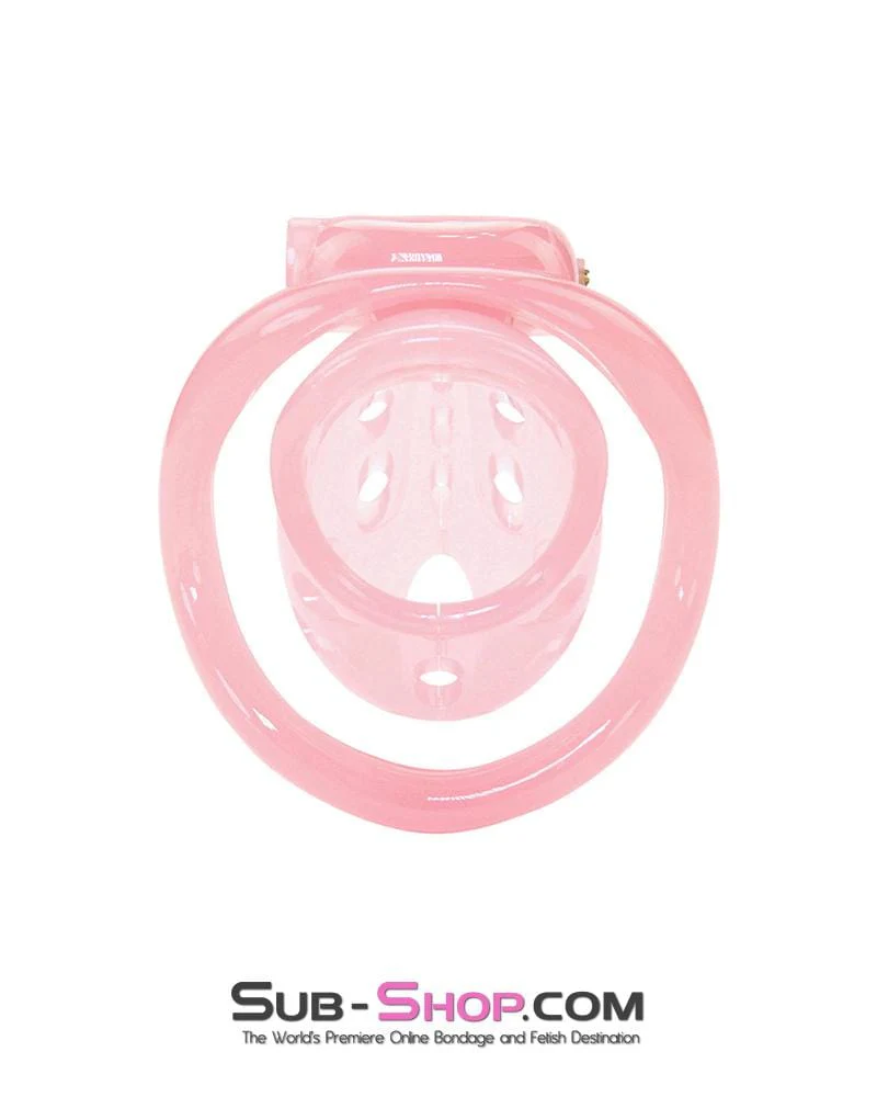 1480AR      Sissy Boy Toy Pink Short High Security Pin Tumbler Locking Cock Cage Chastity - MEGA Deal - Image 5