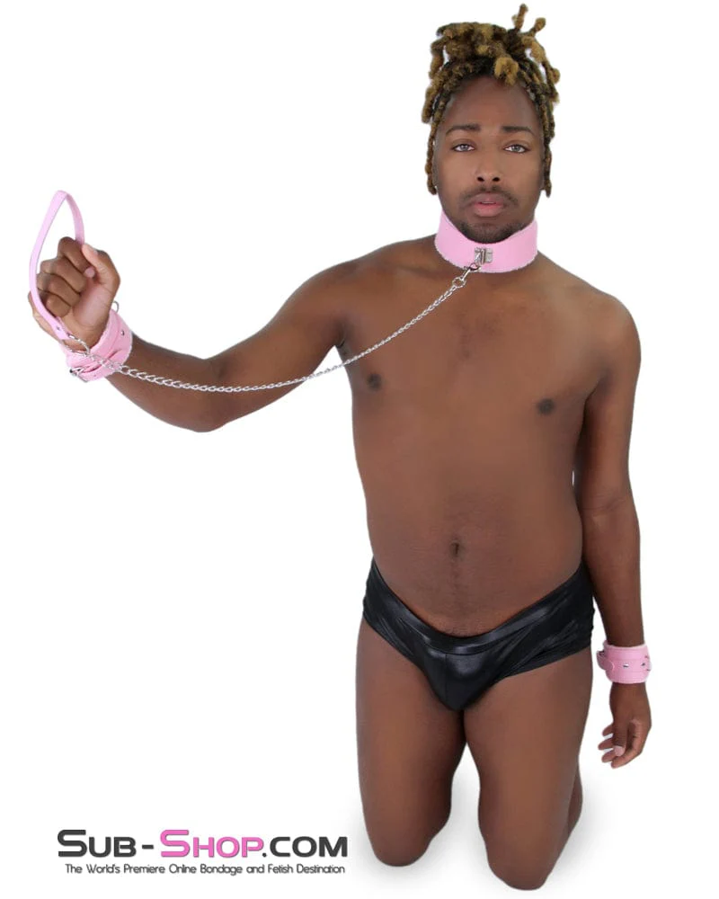 2785MQ-SIS Sissy Pink Handle Chained Bondage Leash - Image 8