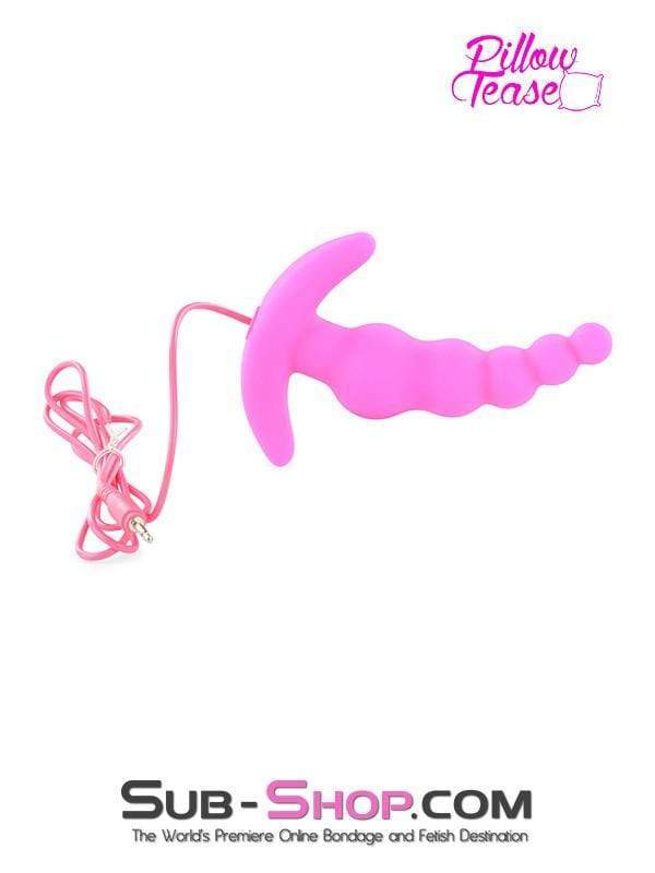 1503M-SIS      Sissy Pink Thriller Vibrating Graduated Silicone P-Spot Anal Plug - Image 5