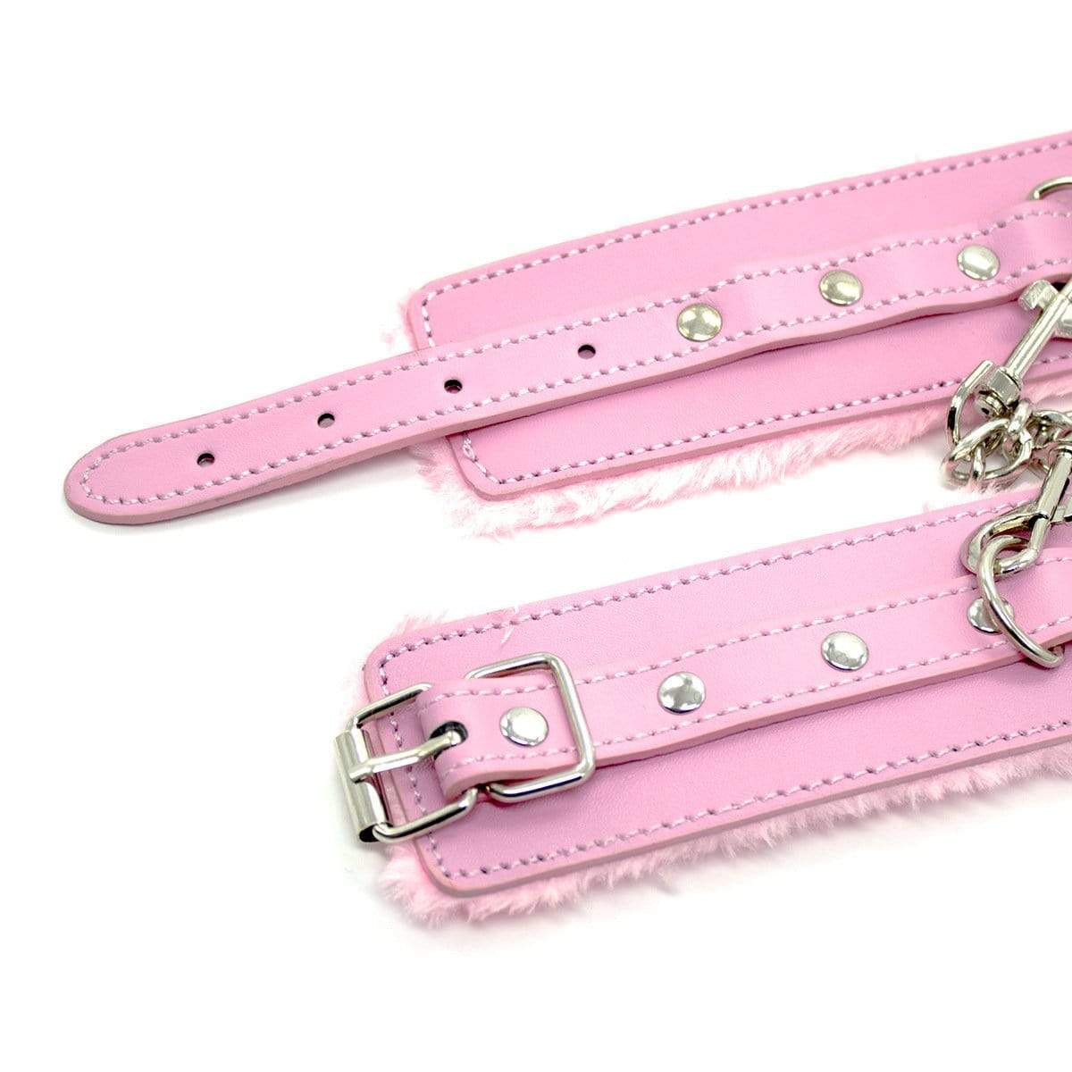 2360MQ-SIS Sissy Princess Pink Fur Lined Ankle Bondage Cuffs - Image 13