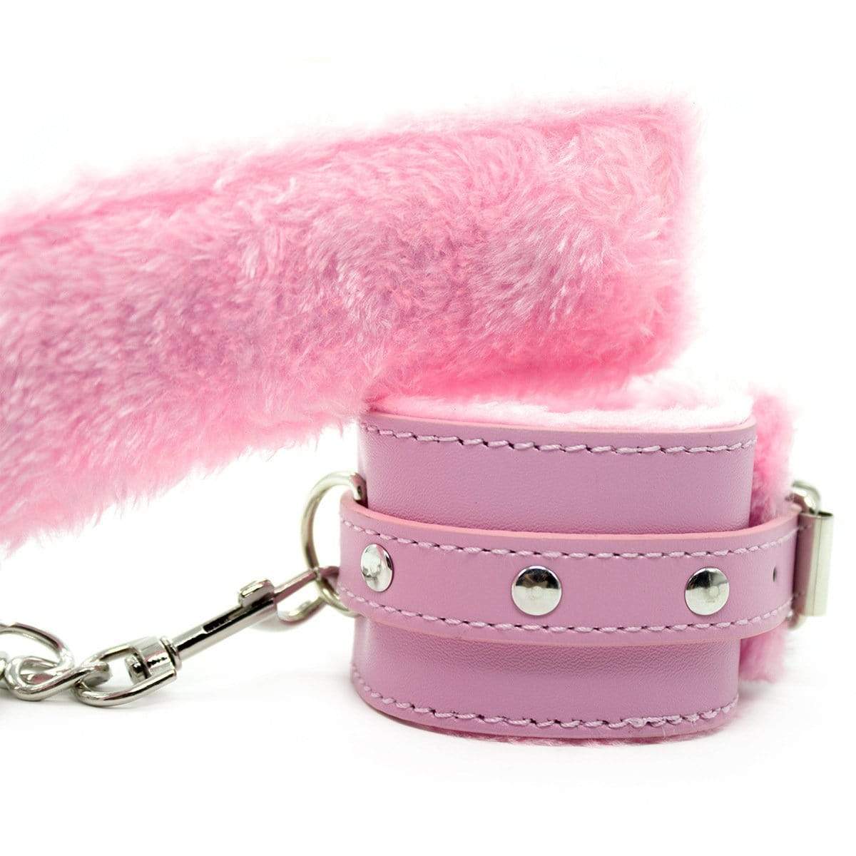 2360MQ-SIS Sissy Princess Pink Fur Lined Ankle Bondage Cuffs - Image 9