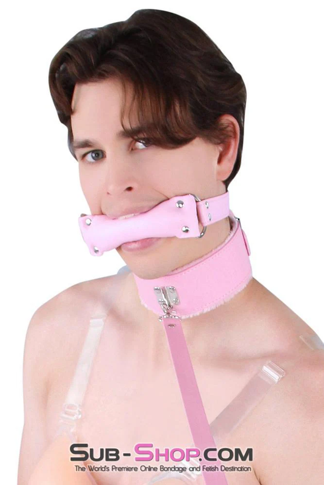 8956DL-SIS Sissy Slave Harlot Sissy Hypnosis Stuffed Pink Bit Gag - Image 10