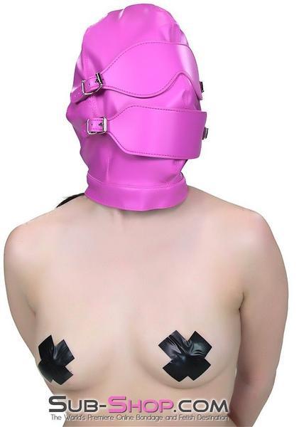 4748RS-SIS      Sissy Slave Hot Cross-Dressing Sissy Pink Full Bondage Hood with Ball Gag and Removable Blindfold and Gag Covers - Image 4