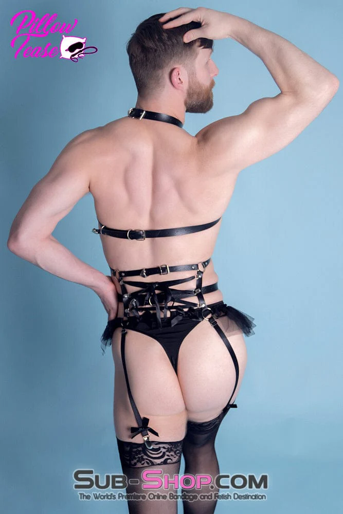 2353DL-SIS Sissy Slaveboy's Crossdressing Bondage Body Forced Feminization Fantasy Dominant Woman Harness Kit - Image 8