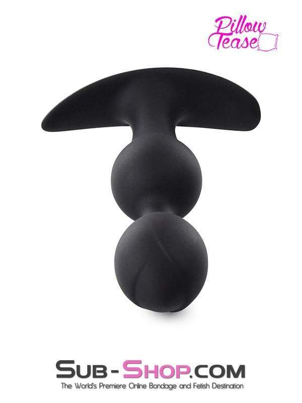 0783M-SIS      Sissy Submissive Double Bulb Black Silicone Anal Plug - Image 4