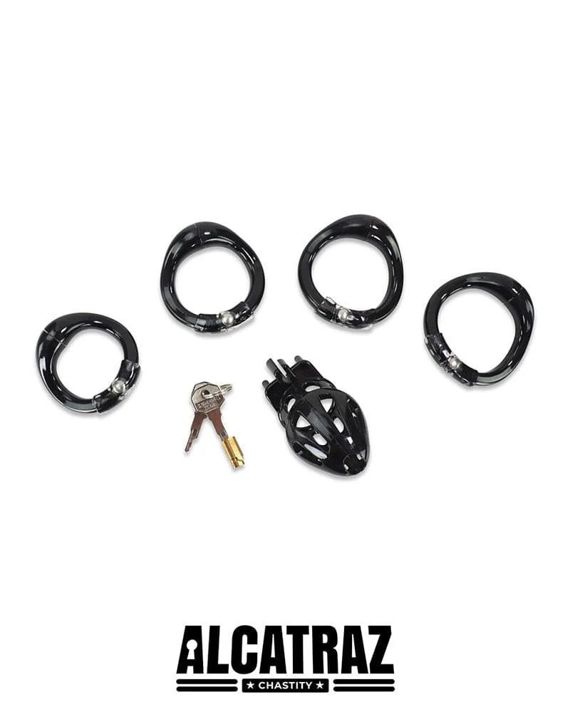 0862AR-SIS      Sissy Whore Locking Black Chastity Cock Cage, Medium Base Ring - Image 10