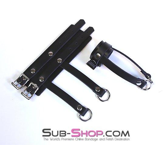 0788A-SIS Sissy's Leather Buckling Ball Stretcher Bondage Strap - Image 3