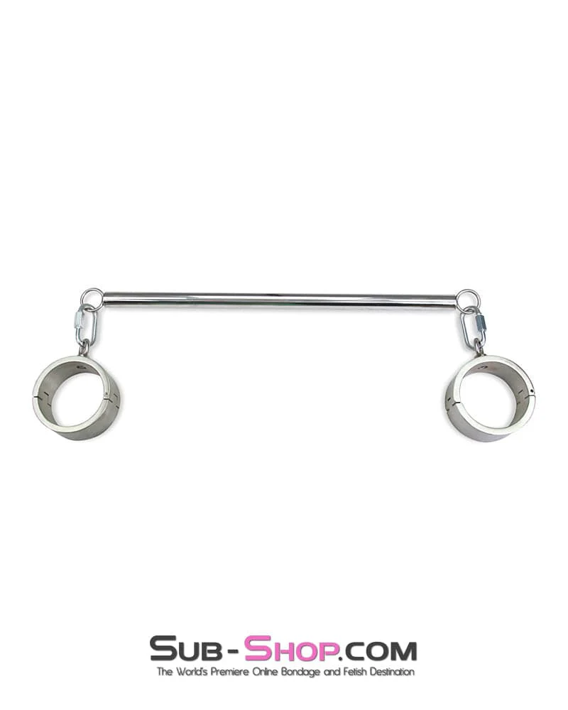 9991M Stainless Steel Spreader Bar with Detachable Heavy Bondage Ankle Cuffs - Image 2