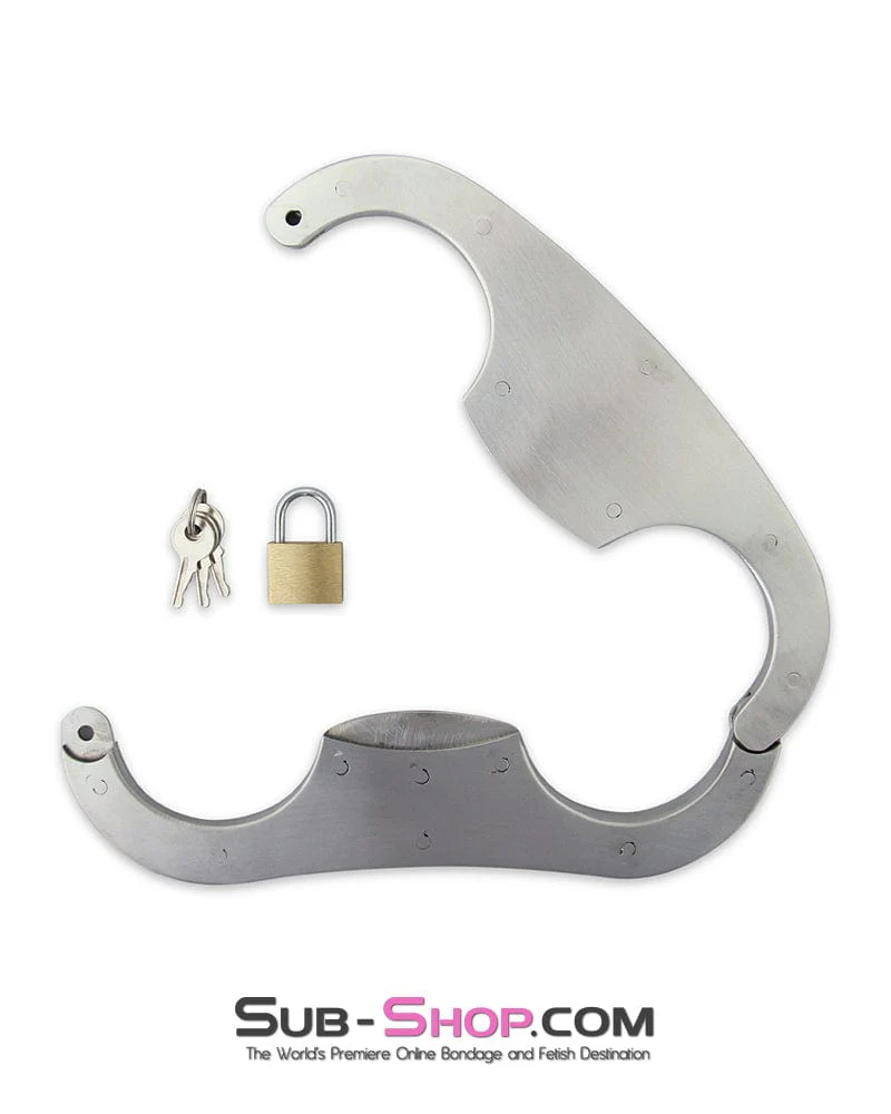 3804M Stainless Steel Wrist Fetters Restraints with Padlock, Small / Medium - Image 5