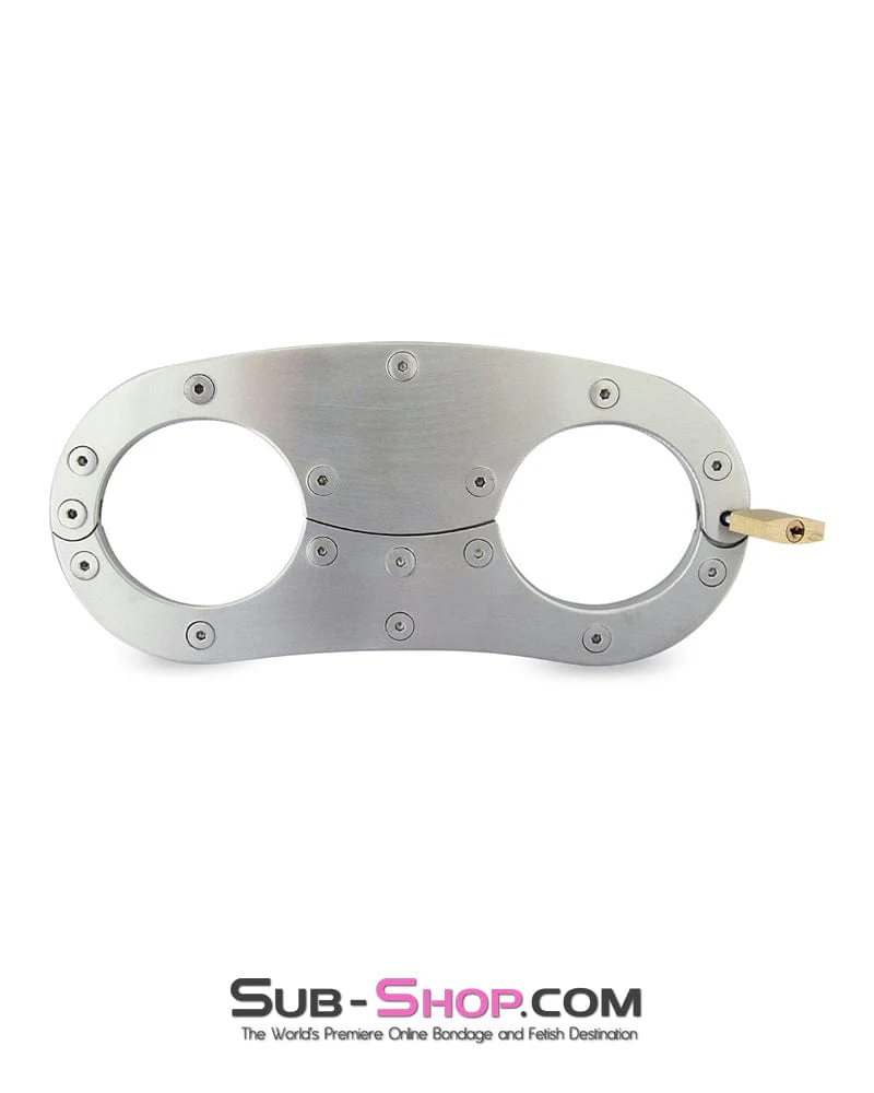 3804M Stainless Steel Wrist Fetters Restraints with Padlock, Small / Medium - Image 7