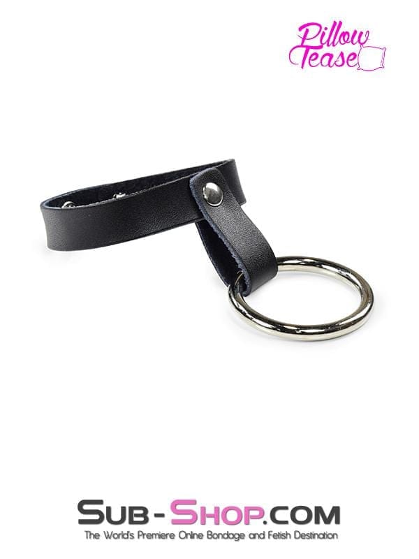 2371DL Steel Cock Ring with Leather Ball Strap - LAST CHANCE - Final Closeout!