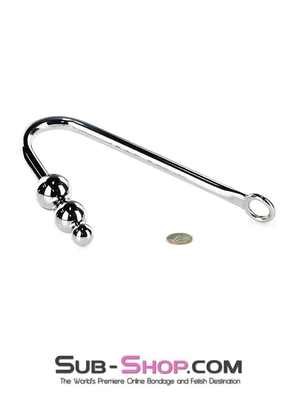 0500HS Steel Graduated Ball Tip Vaginal or Anal Hook with Tie Ring - Image 5